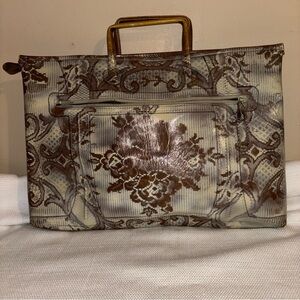 Vintage American Luggage Works INC Brown and Cream Patterned Briefcase